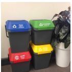 Bin 45L Stackable (fits 80L Tie Top Liner) - Recycled grey body with multiple lid colour and label options - Vegware - Carton 3