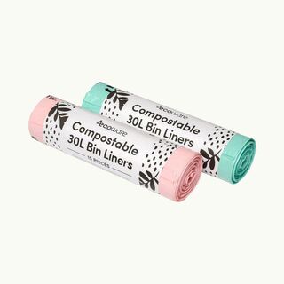 30 Compostable Bin Liner, Mixed Colours (Pink & Green)- Ecoware test