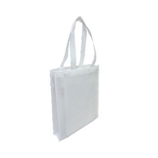 Non-Woven Tote Bag with Gusset - WHITE - Ecobags