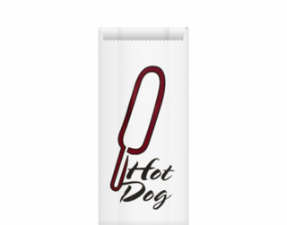 Greaseproof Bag, Printed 'Hot Dog', White - Castaway