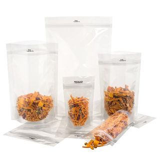 Standup Pouch Compostable Clear 1kg 235x340mmx110mm